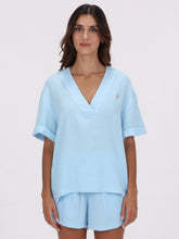 Volcom Stoneshine Vee Short Sleeve Top - Soft Blue